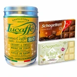 Кофе Lucaffe и 2 шоколадки